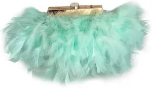 Women Feather Clutch Purse Ostrich Feather Fluffy Purse Women Clutches Shoulder Crossbody Bag Evening Handbags Party