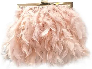 Women Feather Evening Purses and Clutches Exquisite Tassel Pearl Tote Bags for Wedding Banquet Party