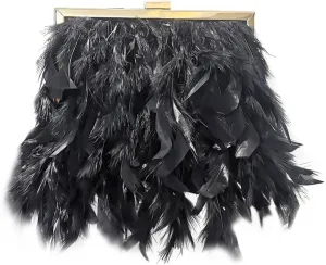 Women Feather Evening Purses and Clutches Exquisite Tassel Pearl Tote Bags for Wedding Banquet Party