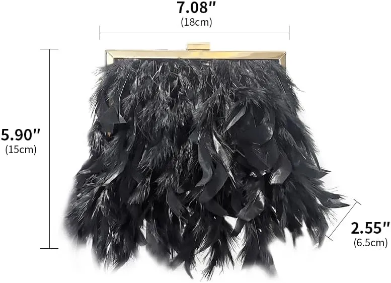 Women Feather Evening Purses and Clutches Exquisite Tassel Pearl Tote Bags for Wedding Banquet Party