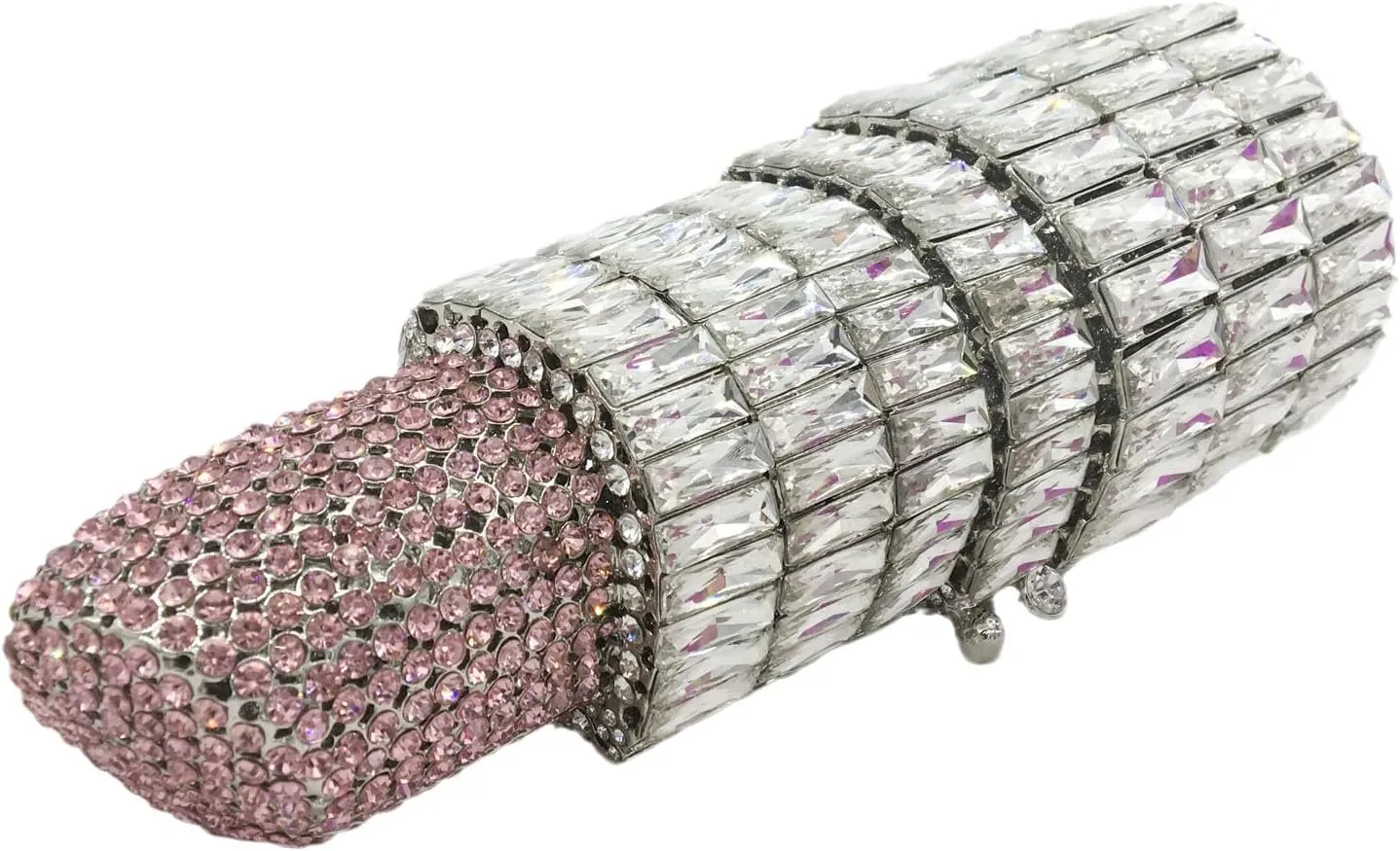 Women Lipstick Rhinestone Crystal Clutch Cocktail Prom Purse Handbag Diamond Evening Clutches for Party and Wedding