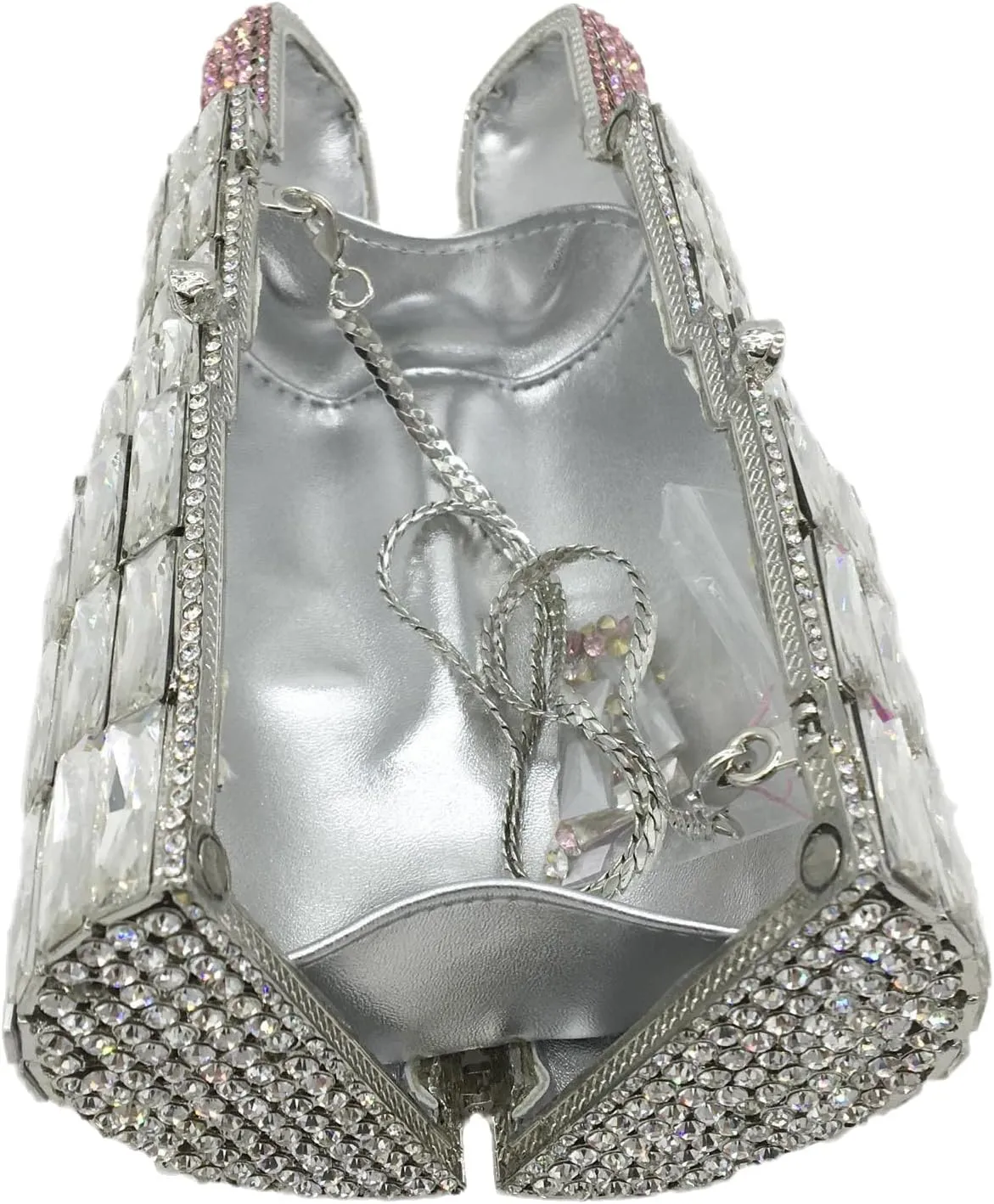 Women Lipstick Rhinestone Crystal Clutch Cocktail Prom Purse Handbag Diamond Evening Clutches for Party and Wedding