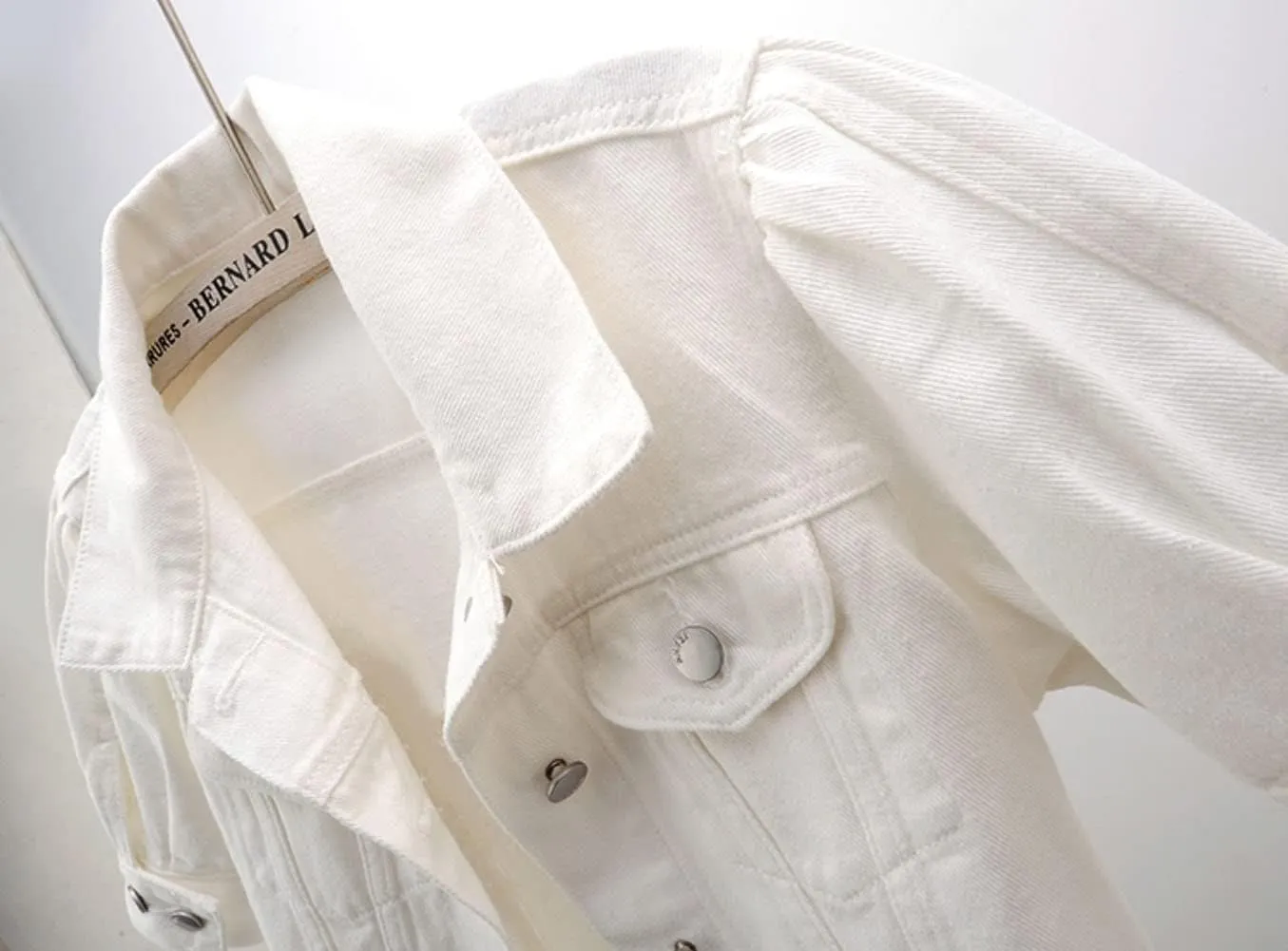 Women Short Sleeve Washed Denim Jacket Brown Summer Shawl