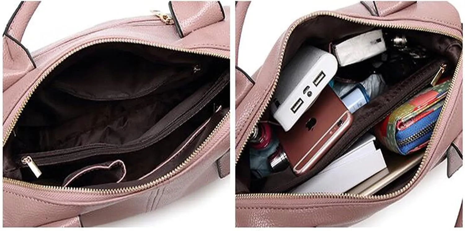 Women Soft Synthetic PU Leather Large-capacity Tote Satchel Hobo Crossbody Top-Handle Shoulder Handbags Clutches