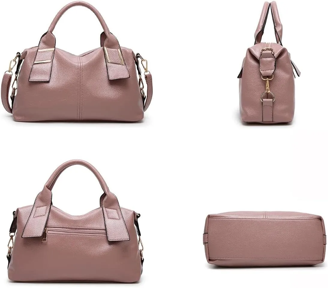 Women Soft Synthetic PU Leather Large-capacity Tote Satchel Hobo Crossbody Top-Handle Shoulder Handbags Clutches
