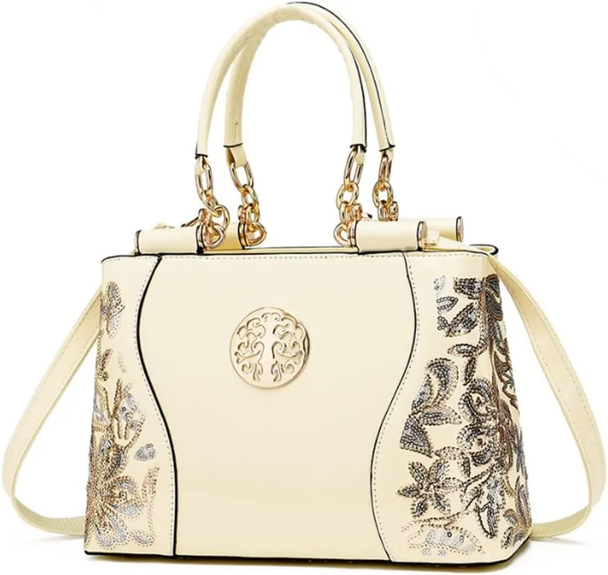 Women Synthetic Patent Bright Leather Portable Personality Tote Hobo Shoulder Crossbody Clutches Handbags