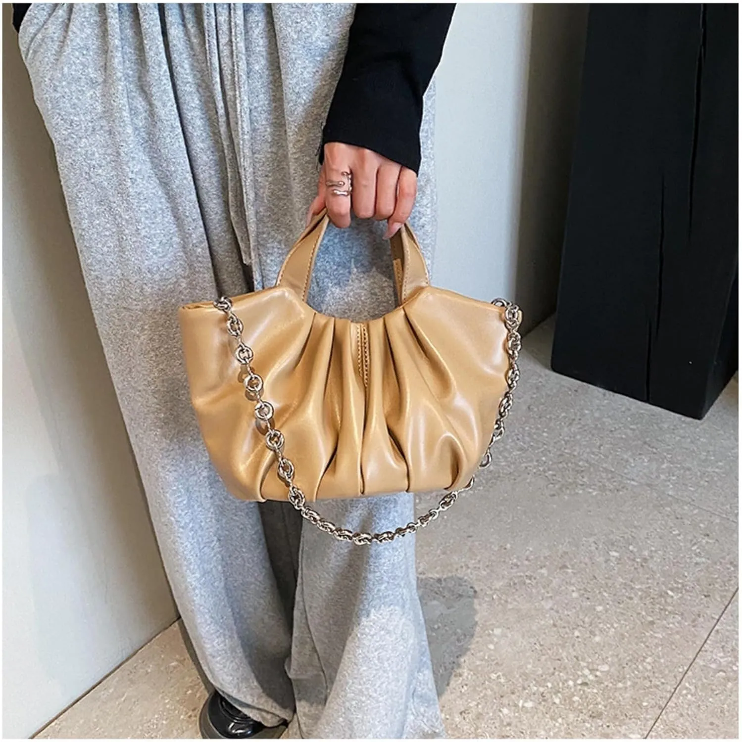 Womens Bucket Tote Bags Leather Shoulder Bag for Women Bucket Crossbody Bag Handbag Purse Totes