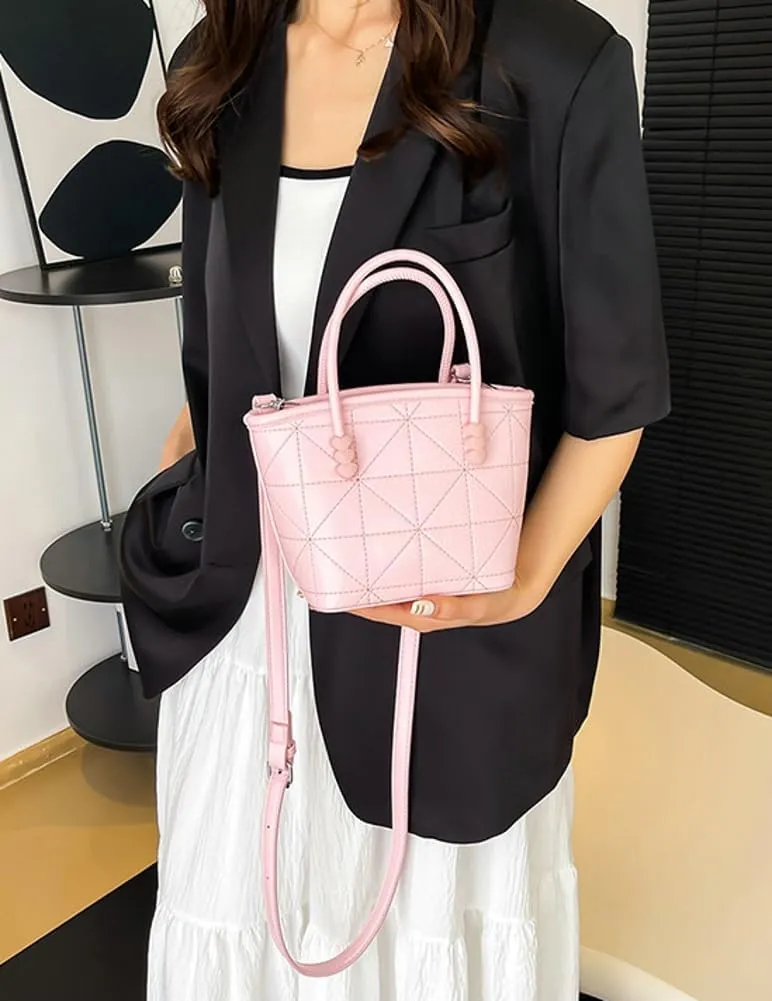 Womens Cute Shoulder Crossbody Bag Small PU Leather Totes Clutch Bucket Purse Handbag Designer Satchel