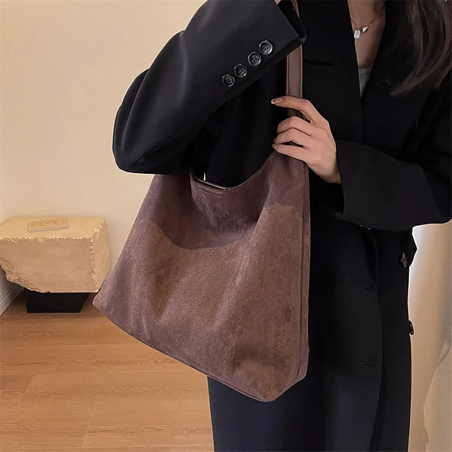 Women's Fashion Handbags Designer Satchel Handbags Top-Handle Purses with Strap Lightweight Daily Work Bag(Coffee)