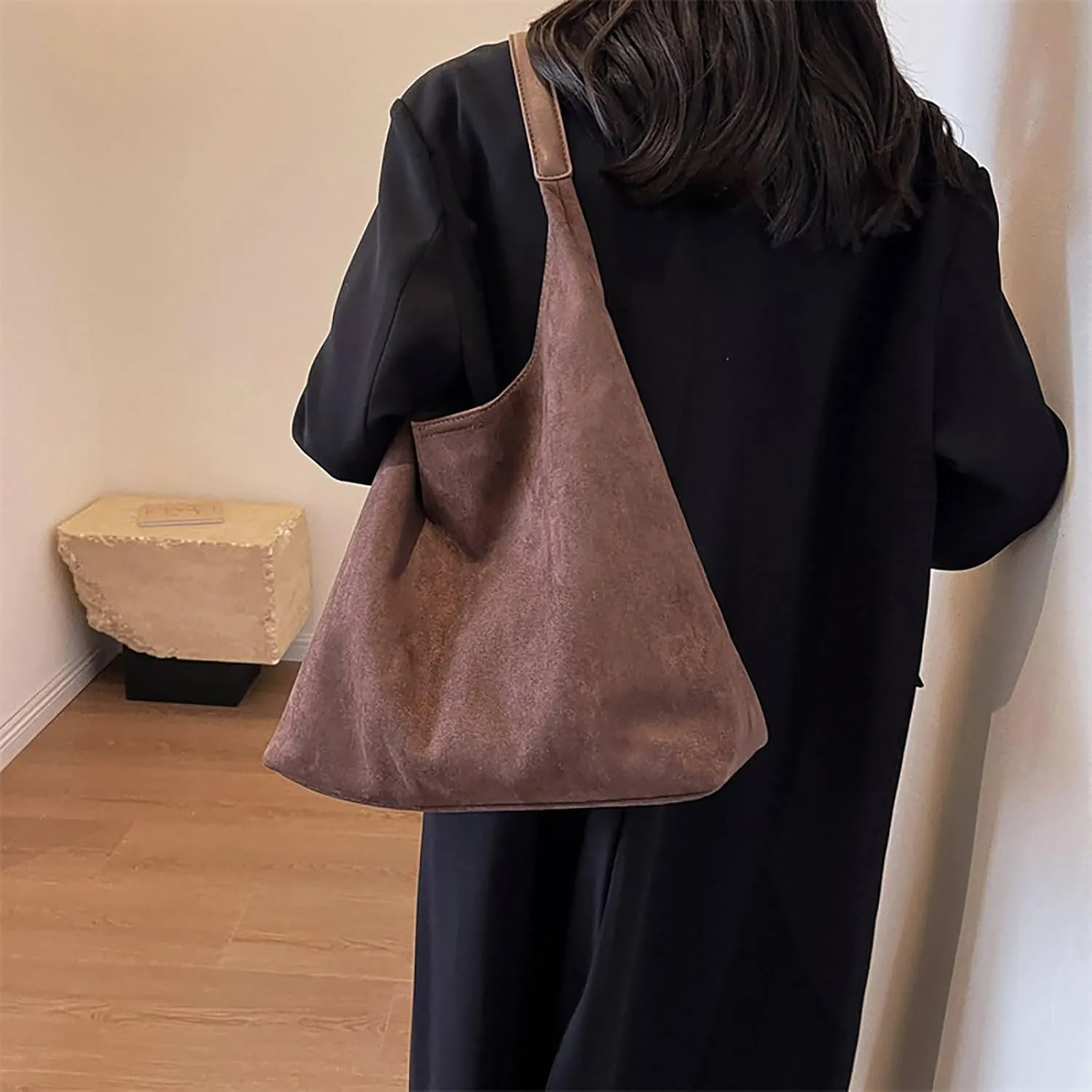Women's Fashion Handbags Designer Satchel Handbags Top-Handle Purses with Strap Lightweight Daily Work Bag(Coffee)