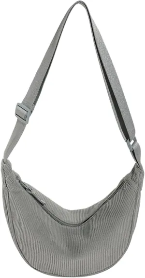 Women's Fashion Solid Color Cordulet Crossbody Bags Dumpling Bag Lightweight Underarm Bags Single (Grey, One Size)
