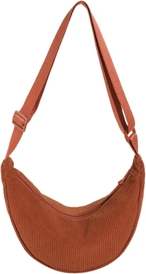 Women's Fashion Solid Color Cordulet Crossbody Bags Dumpling Bag Lightweight Underarm Bags Single (Orange, One Size)