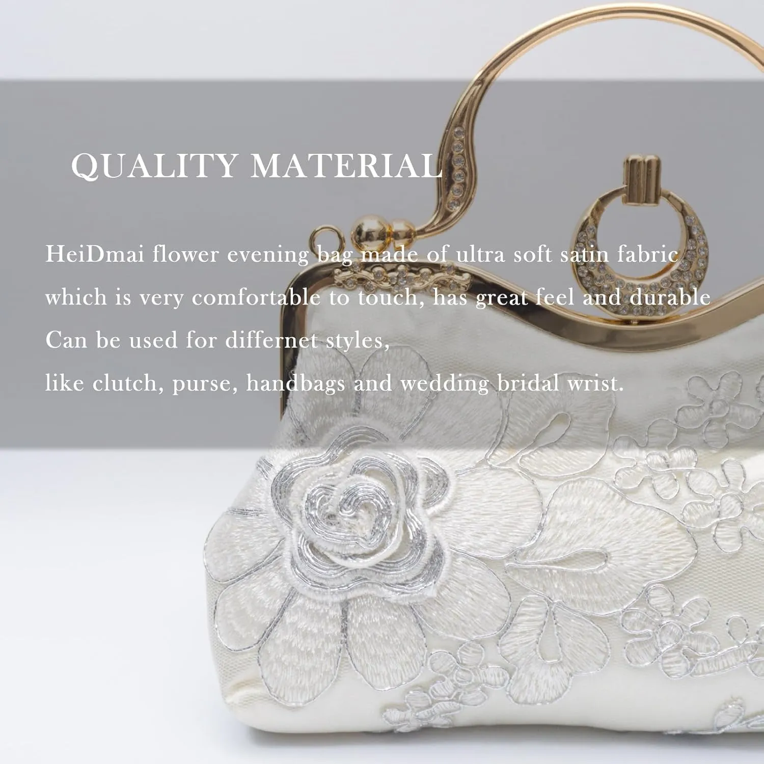 Women's Flower Evening Handbags Bride Bridesmaid Wedding Clutches Prom Cocktail Party Handbags