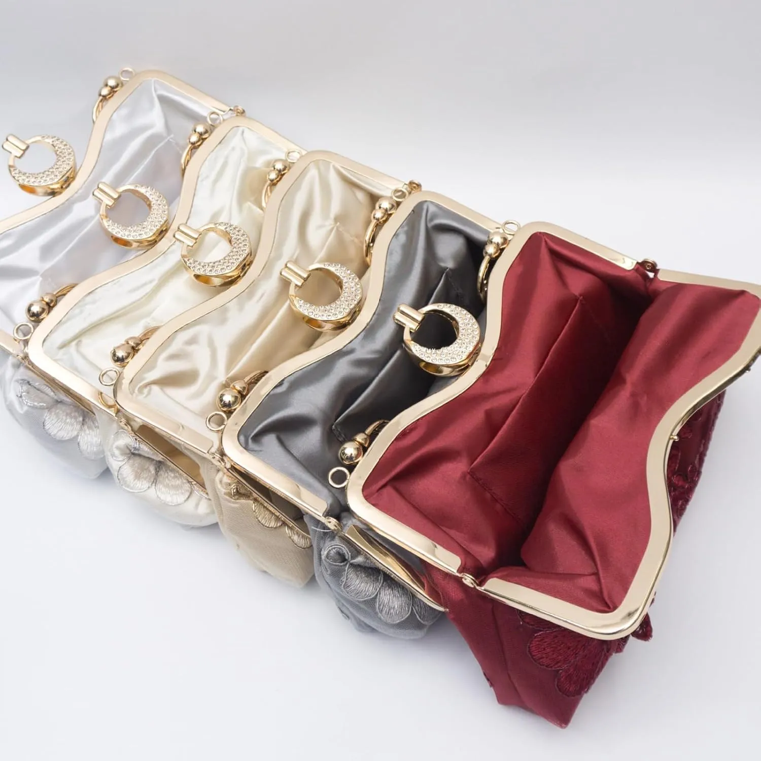 Women's Flower Evening Handbags Bride Bridesmaid Wedding Clutches Prom Cocktail Party Handbags
