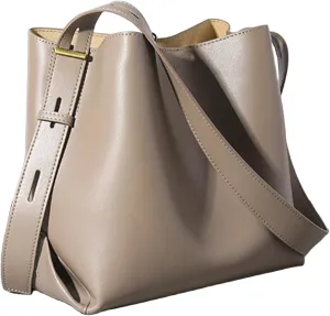 Women's Genuine Leather Bags, Large Tote Bags, Handbags, Wallets, Shoulder Bucket Bags Black (Grey)