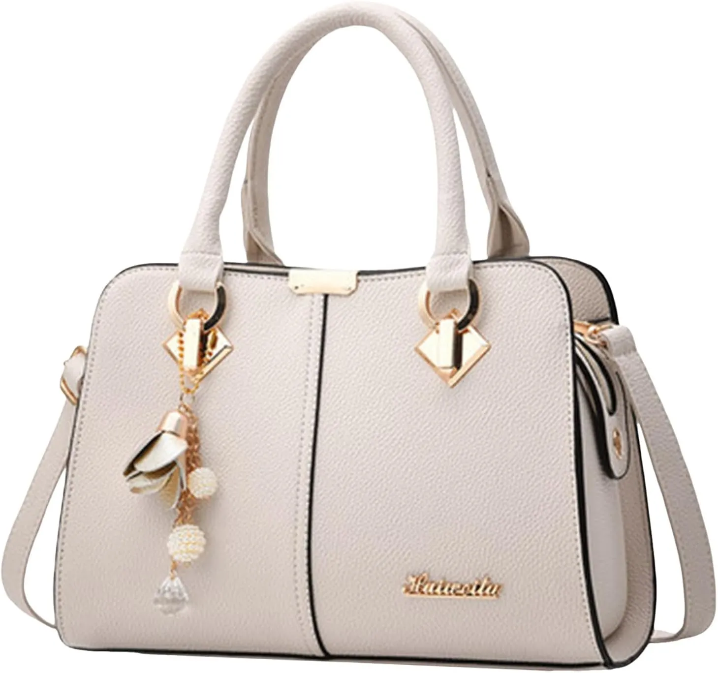 Women's Handbag Trendy Shoulder Crossbody Bag Bookish Messenger Bags (White, One Size)