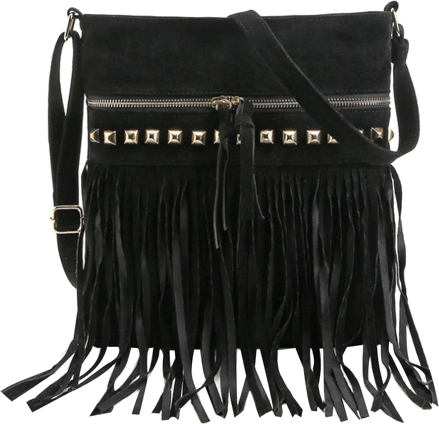 Womens Leather Fringe Messenger Bag Hobo Crossbody Tassel Shoulder Bags