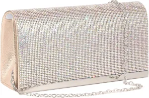 Women's Shiny Rhinestone Square Clutches Evening Bag Wedding Purses Cocktail Prom Handbags