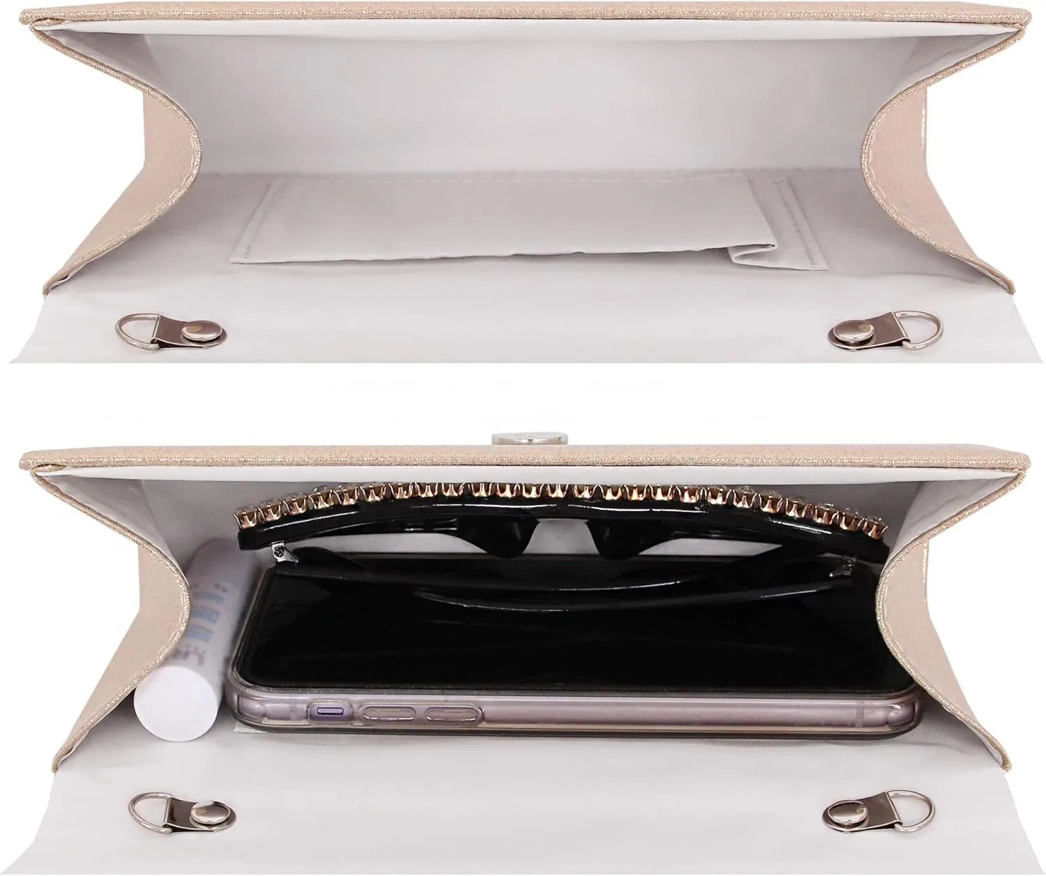 Women's Shiny Rhinestone Square Clutches Evening Bag Wedding Purses Cocktail Prom Handbags