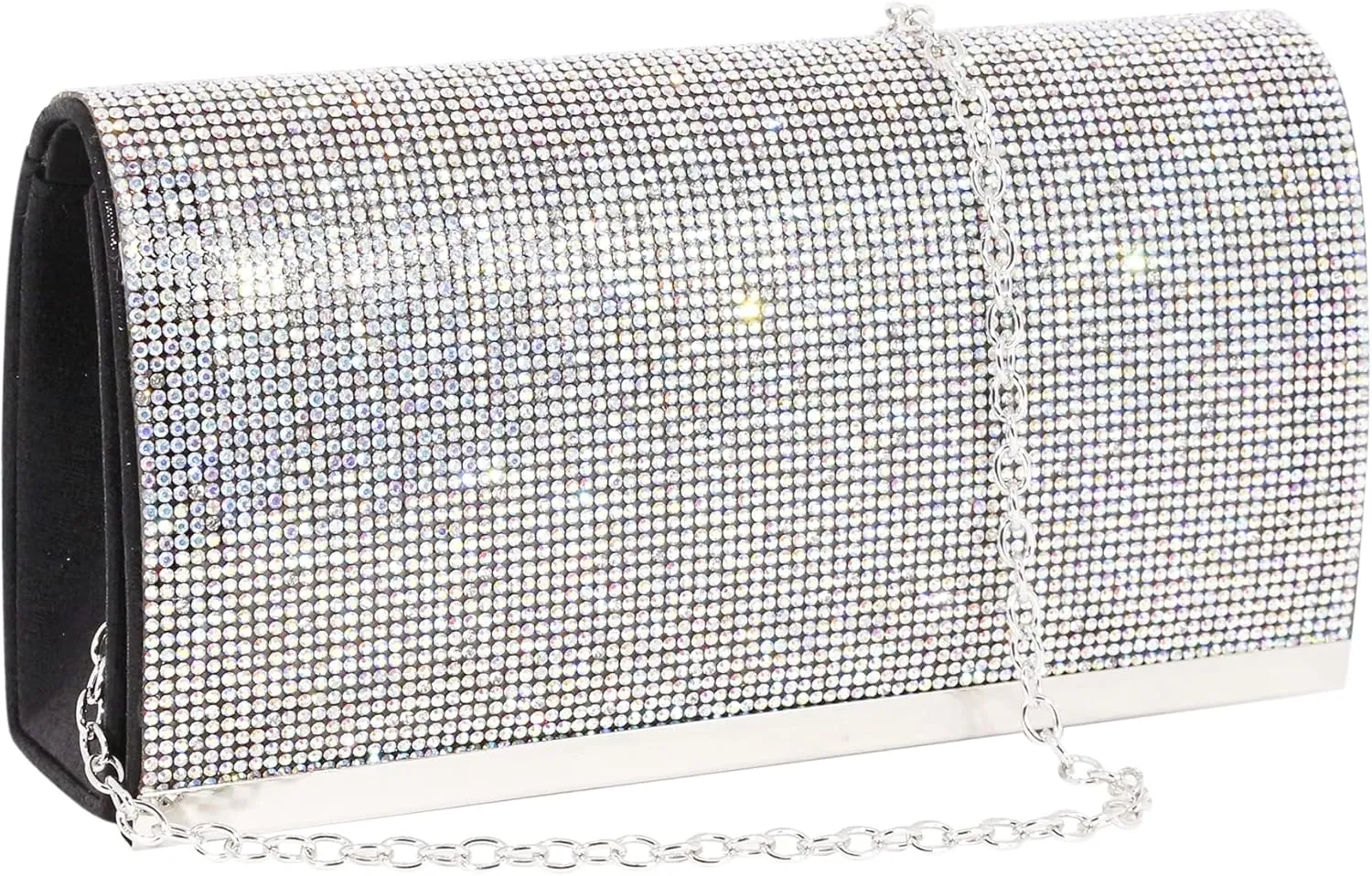 Women's Shiny Rhinestone Square Clutches Evening Bag Wedding Purses Cocktail Prom Handbags