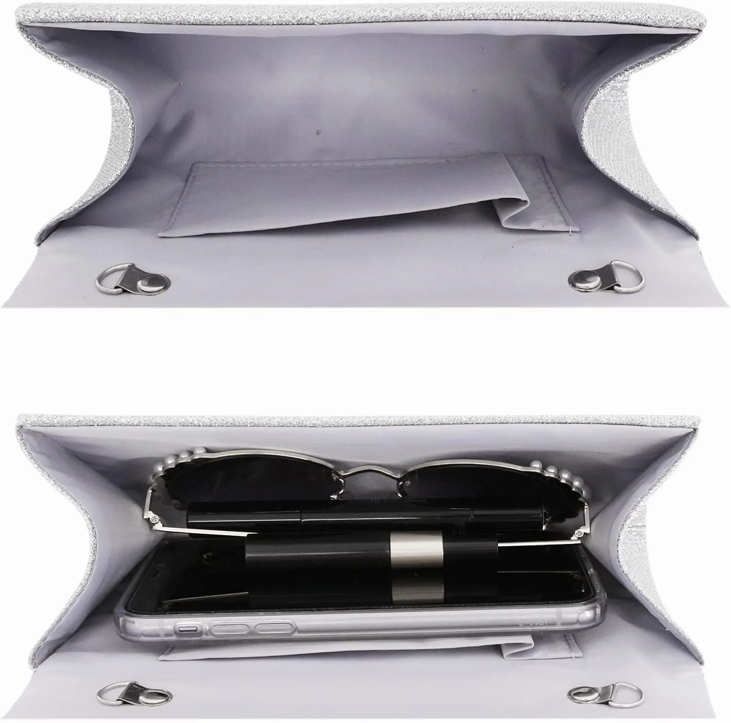 Women's Shiny Rhinestone Square Clutches Evening Bag Wedding Purses Cocktail Prom Handbags