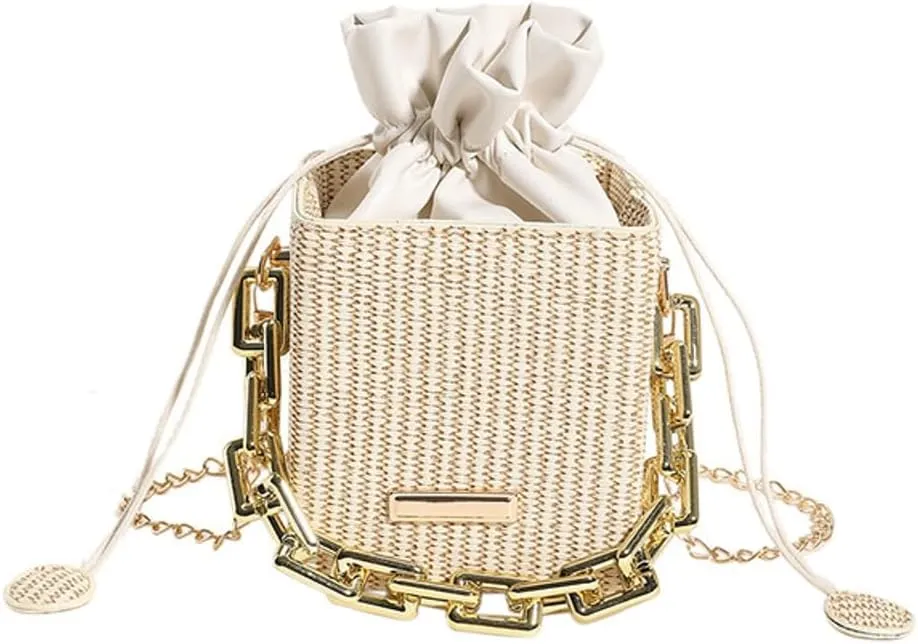 Womens Trendy Shoulder Crossbody Bag PU Leather Y2k Bucket Purse Mini Totes Woven Handbag Satchel
