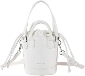 Women's Vegan Leather Handbag Crossbody Shouler Bag Bucket Totes Small Purse Y2k Satchel with Drawstring
